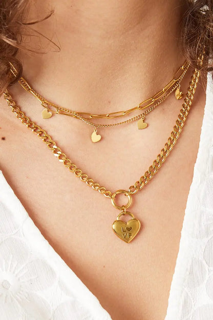 Ketting Chain My Heart Zilver Stainless Steel