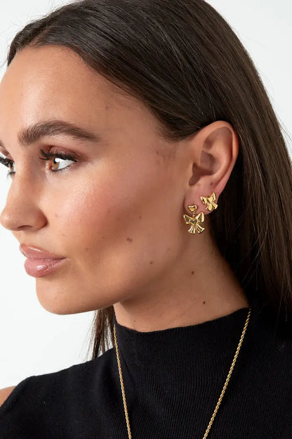 Oorstuds bow lover - Goud kleur