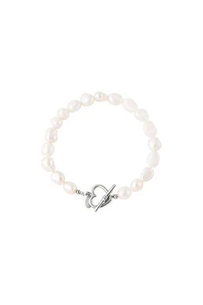 Armband parel hart sluiting Goud Stainless Steel