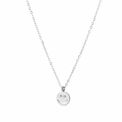 ketting smiley muntje met steentjes