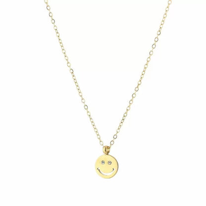 ketting smiley muntje met steentjes